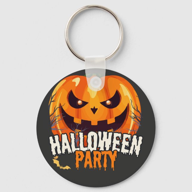 Chaveiro Festa de Halloween – Desenho de Abóbora de Hallowe (Frente)
