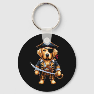 Chaveiro Festa de Halloween do Cão Pirata Retriever Dourado