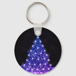 Chaveiro Festa de Natal Árvore Azul Rosa Inverno Preto Rúst