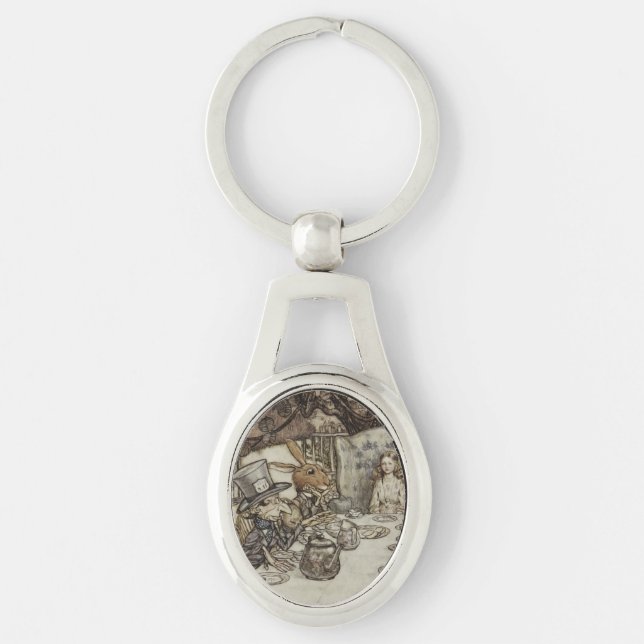 Chaveiro Festa de Ódio do Coelho de Alice Birthday (Frente)