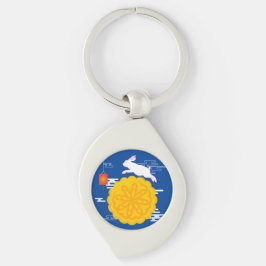 Chaveiro Festa de outono de médio Coelho da Lua Saltando