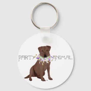 Chaveiro Festa do Labrador Retriever Chocolate