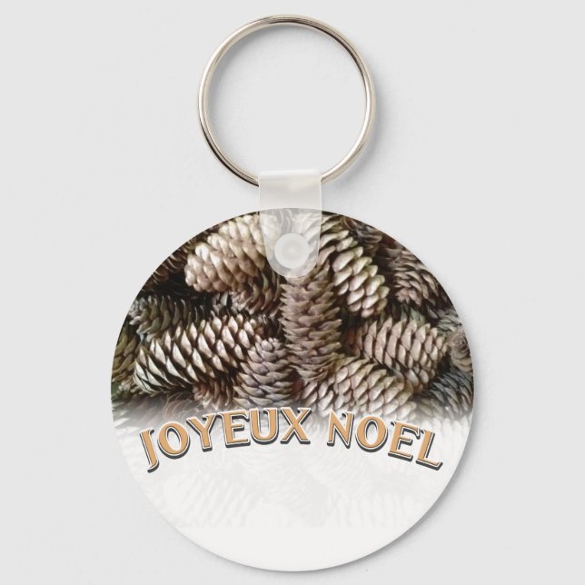 Chaveiro Festa Festiva Joyeux Noel Pine Cone (Frente)