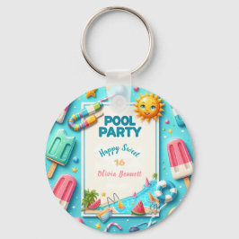 Chaveiro Festa piscina Aniversário Doce 16 Natação de Verão
