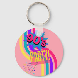 Chaveiro Festa Retro dos Anos 90 Rosa Aniversário Nostálgic