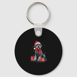 Chaveiro Festas de Natal de Cachorro Gigante Schnauzer Sant