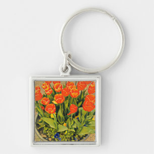 Chaveiro Festival de flores florais moderno das tulipas