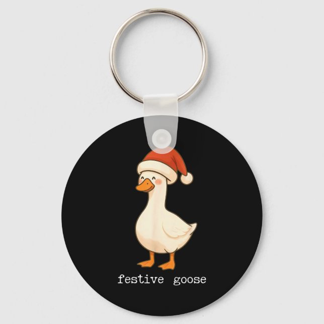Chaveiro Festive And Mpy Goose Santa Hat Xmas Light Matchin (Frente)