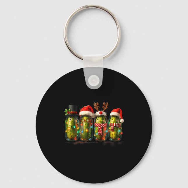 Chaveiro Festive Ckle Jar Meme Christmas Lights Santa Hat X (Frente)