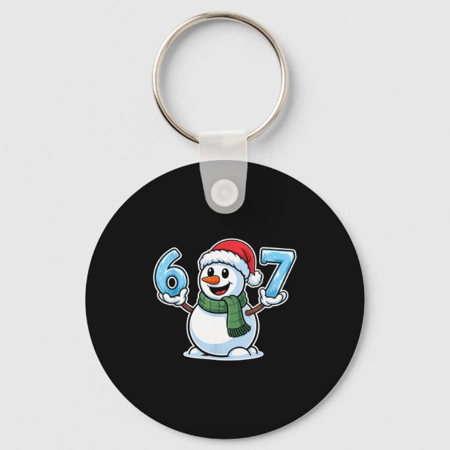 Chaveiro Festive Snowman Christmas Winter Cheer 67 Number  (Frente)