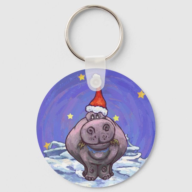 Chaveiro Festivo Hippo Holiday (Frente)