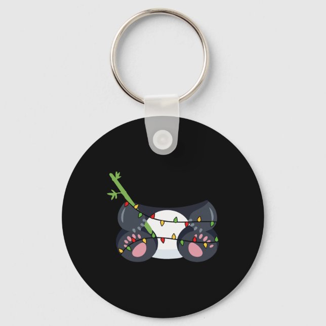 Chaveiro Festivo Panda Com Luzes De Natal (Frente)