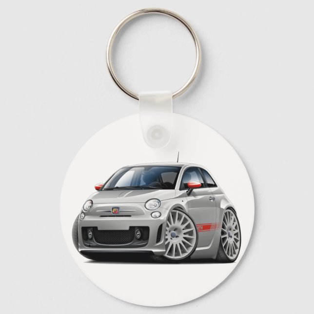 Chaveiro Fiat 500 Abarth Car Cinza (Frente)