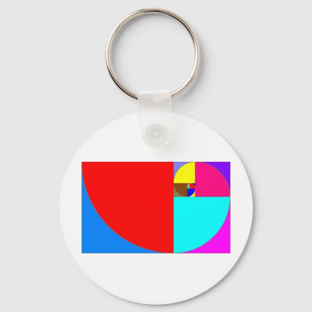 Chaveiro fibonacci espiral (Frente)