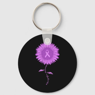 Chaveiro Fibromialgia Sensibilização Girassol Roxo 1