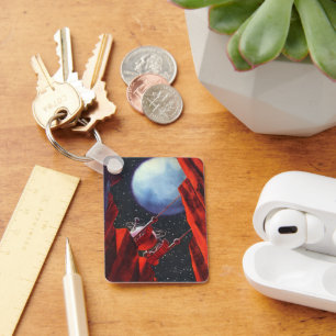 Chaveiro Ficção científica do vintage, lua Rover do espa