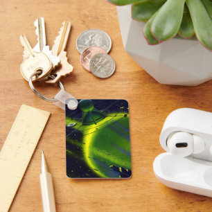 Chaveiro Ficção Científica Vintage Planeta Verde com Espaço