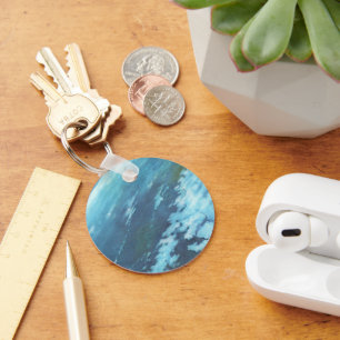 Chaveiro Ficção científica vintage, Terra à noite com estre