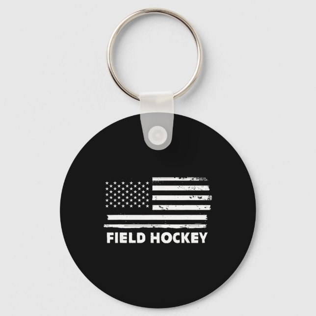 Chaveiro Field Hockey Life Usa Flag Patriotic Sports Design (Frente)