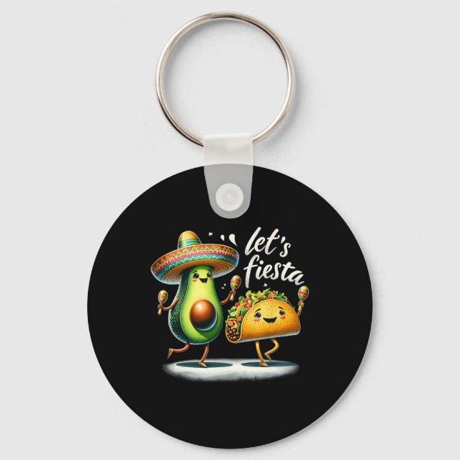 Chaveiro Fiesta Squad Avocado Tacos Vamos Fiesta Funny Cinc (Frente)