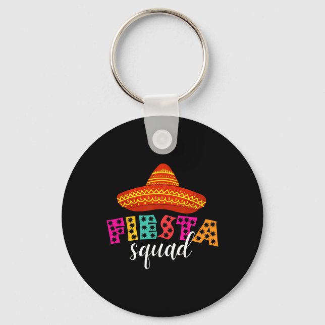 Chaveiro Fiesta Squad Engraçado Cinco De Mayo Sombrero Mulh (Frente)