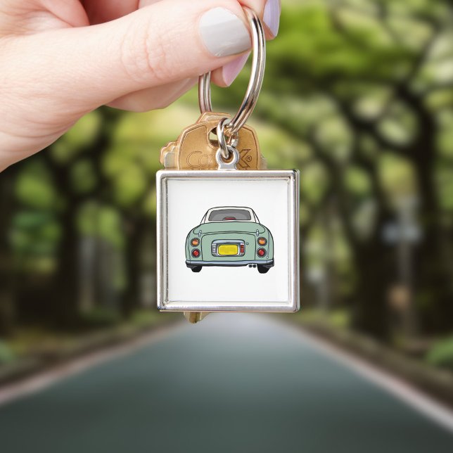 Chaveiro Figarations Fofo Carro Figaro Verde Esmeralda (Cute green figaro car keychain for your car keys)