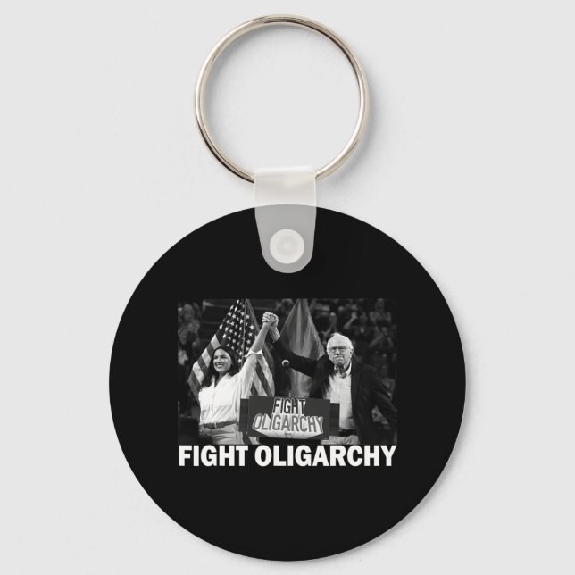 Chaveiro Fight Oligarchy Bernie Sanders And Aoc Freedom Us  (Frente)
