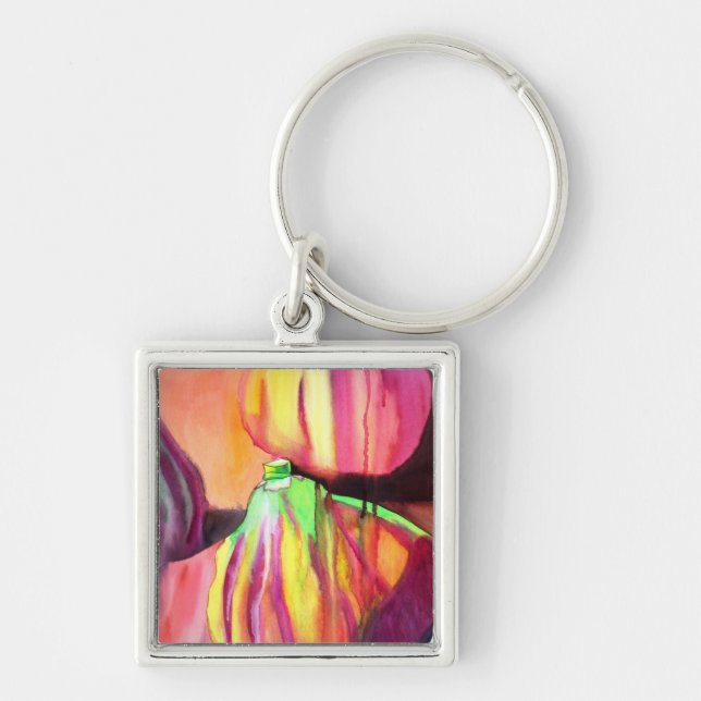 Chaveiro Figos Roxos pintura artística original em aquarela (Frente)