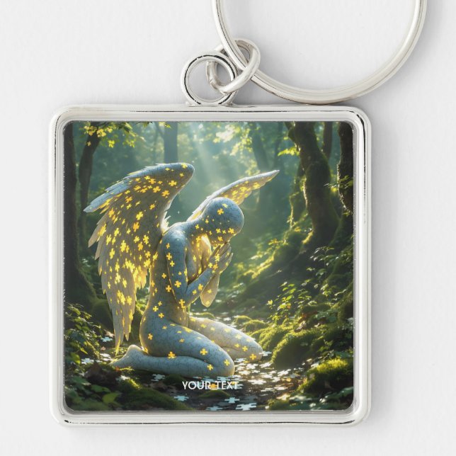 Chaveiro Figura Angelical Fofa de Fantasia Puzzle (Frente)