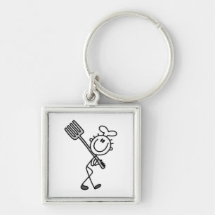 Chaveiro Figura de palito de chef com garfo