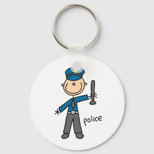 Chaveiro Figura de Palito de Oficial de Polícia