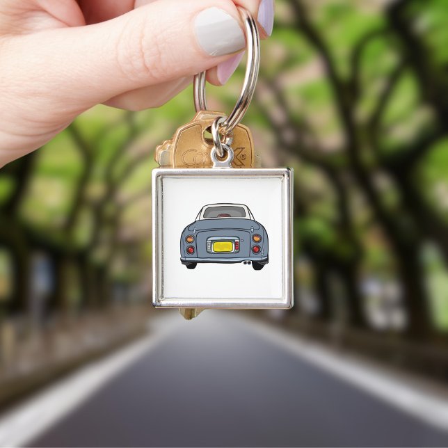 Chaveiro Figuras Batidas de Lapis Cinza Figaro Car Square (Cute lapis grey figaro car keychain for your car keys)