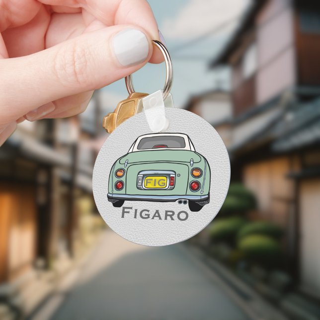 Chaveiro Figuras Engraçado Emerald Green Figaro Car Name (Add your name and initials to this cute green figaro car keychain.)