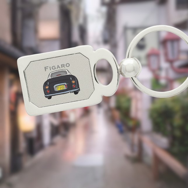 Chaveiro Figuras Pretas Figuras Fígaro Cinza Monograma Prat (For your figaro car keys. Just add your name and initials)