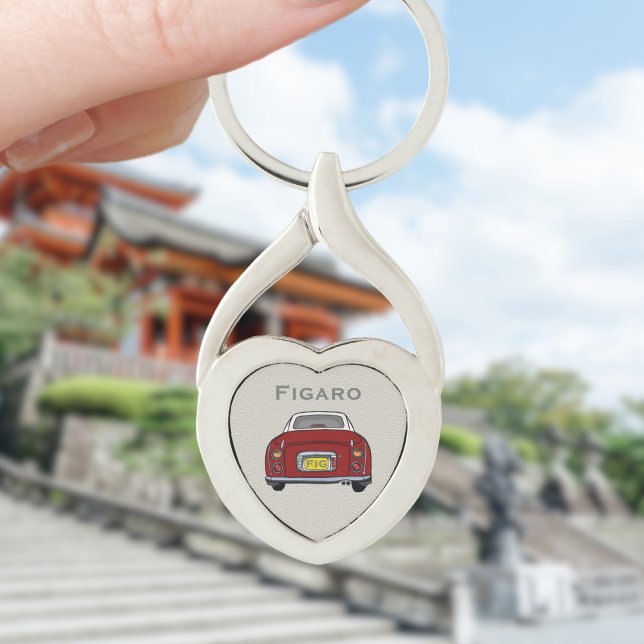 Chaveiro Figuras Vermelho Figaro Carro Monograma Silver Hea (For your figaro car keys. Just add your name and initials)