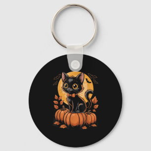 Chaveiro Figurino De Abóbora De Abóbora De Gato Negro Para