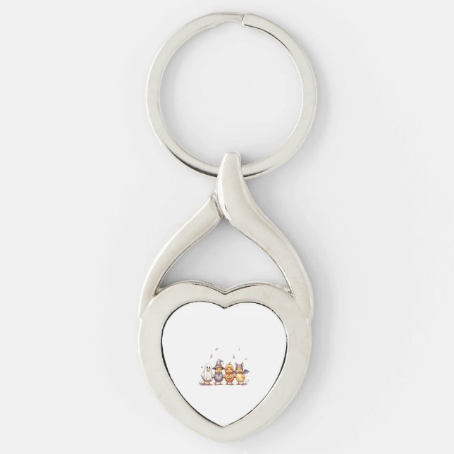 Chaveiro Figurino de Ducklings Bonito de Halloween (Frente)