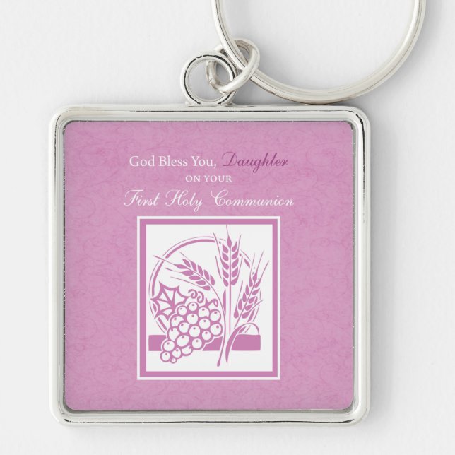 Chaveiro Filha Primeira Comunhão, Rosa (Frente)