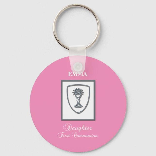 Chaveiro Filha, Primeira Comunhão Silver Chalice (Frente)