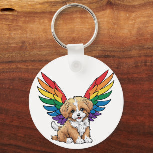 Chaveiro Filhote Alado Arco-Íris – Orgulho LGBTQ++ Fofo