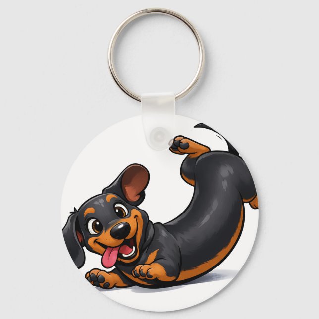 Chaveiro Filhote brincalhão de Dachshund  (Frente)