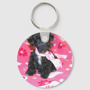 Chaveiro Filhote de cachorro da caniche no rosa