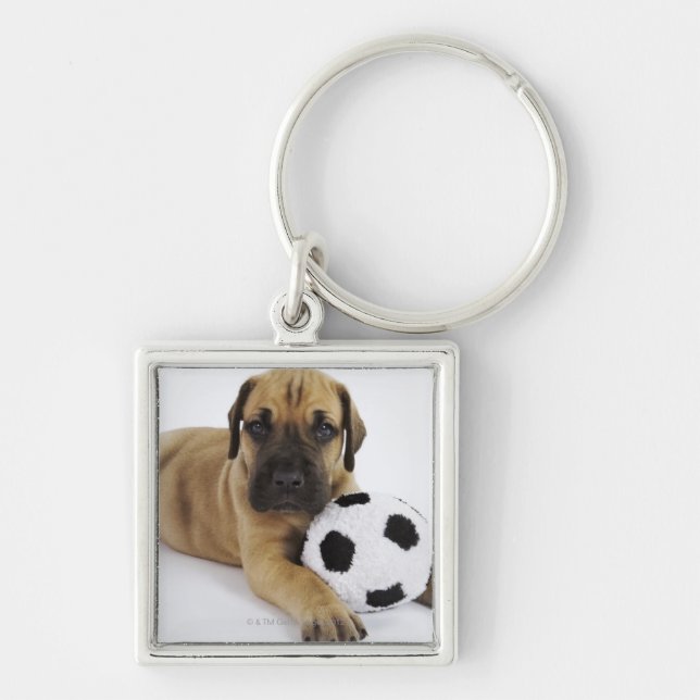 Chaveiro Filhote de cachorro de great dane com bola de (Frente)