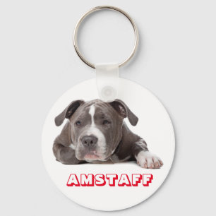 Chaveiro Filhote de cão Staffordshire Terrier Americano Cin