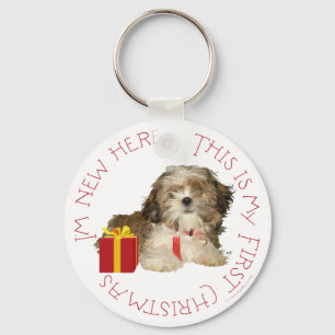 Chaveiro Filhote de Shih Tzu Primeiro Natal