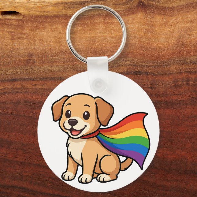 Chaveiro Filhote do Cabo Arco-íris – Design Orgulho LGBTQ++ (Frente)