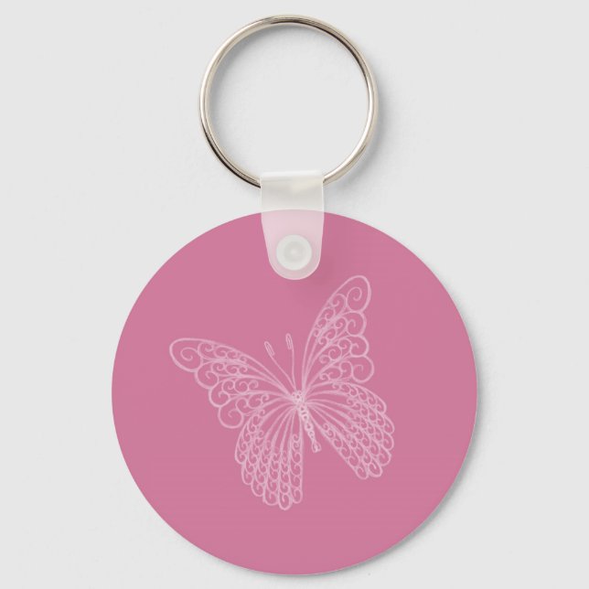 Chaveiro Filigrar Cadeia de Chave Borboleta a Rosa (Frente)