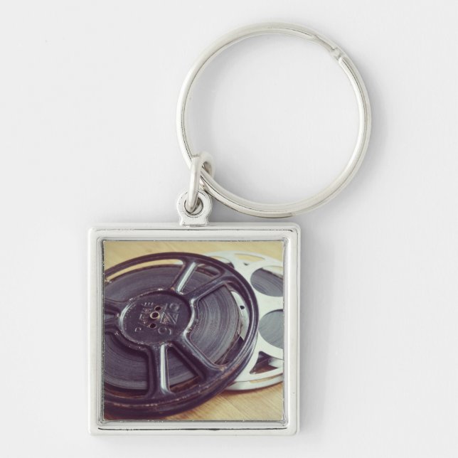 Chaveiro Filme de rolo de cinema vintage (Frente)
