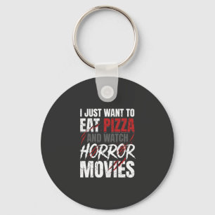 Chaveiro Filmes de Terror de Pizza Design de Halloween_1