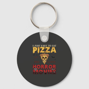 Chaveiro Filmes de Terror de Pizza Halloween Caveira Morceg